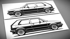 Golf MK2 Sticker Silhouette