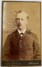 orig. CDV Foto Fotografie Bild alt Mode Herr um 1890 Kremers, M. Gladbach