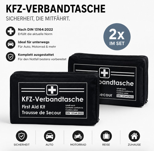 Verbandtasche schwarz din - 2, x