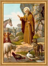 Sankt Leonhard Schutzpatron Tiere Leonhardiritt Bauern Sankt A3 0088 Gerahmt