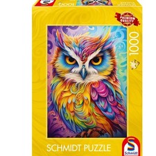 PUZZLE EULE IM PAPAGEIENKLEID