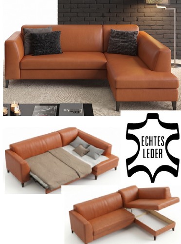 Cognac 100 echtleder ecksofa - 100%,