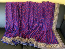 Sari Saree Indian Bollywood Stoff Meterware neu Goldfäden Und Strasssteinen Bord