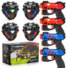 Wiederaufladbares 4 Pack Laser Tag Pistole Spiel mit 4 Westen Drinnen Kinder