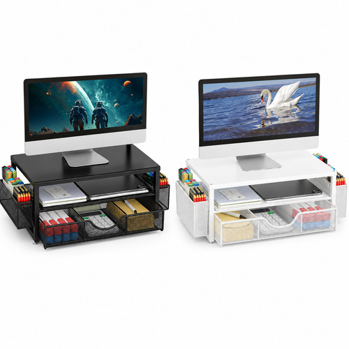 Monitorständer weiß stufig - monitorständer, 2-stufig