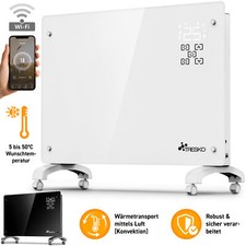 TRESKO® Elektroheizung Glaskonvektor Konvektor Wand Heizung Glas Heizkörper Bad