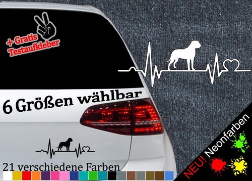 Herzschlag aufkleber bulldogge - aufkleber,