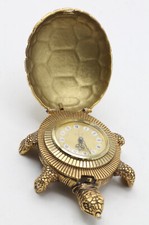 LOOPING Wecker Tischuhr SCHILDKRÖTE Sammleruhr Messing 8-Tagewerk Handaufzug