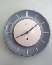 Junghans Wanduhr Keramik 70er Jahre Exacta taubenblau tolles Design (DM)