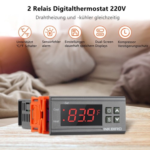 Digital led temperaturregler - led,