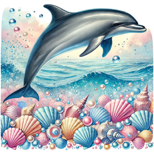 Wandtattoo aufkleber delphin - aufkleber,