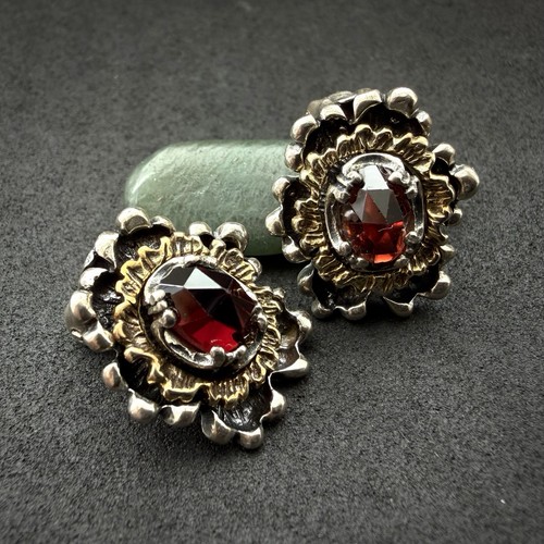Vintage granat ohrringe - vintage,