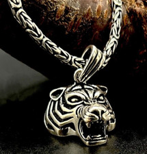 Tiger Kopf Anhänger + 60 cm