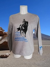 Pullover Damen, Gr. L, Pferde-Motiv, Spruch grau, regular, neu, Restposten, Sale