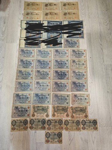 Reichsbanknoten konvolut 37x - reichsbanknoten,
