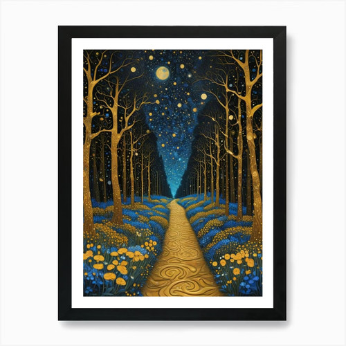 Sternennacht wald von klimt - sternennacht,