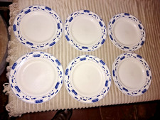 Speiseteller Porzellangeschirr Rundteller mit Blauer Lotus Motiven 6 er Set