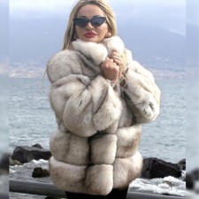 Frauen Echt Blau Fuchs Pelz