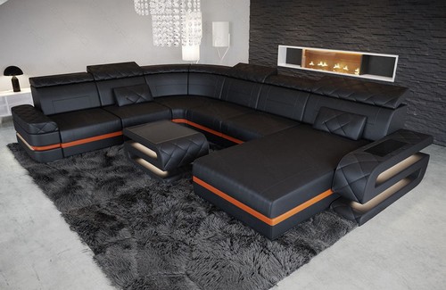 Ledersofa wohnlandschaft couch - ledersofa,