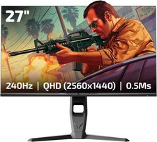 27 Zoll Gaming Monitor 240Hz 0,5ms IPS QHD 2K 1440P Pivot GAMEPOWER Royal V40