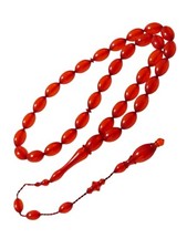 Tesbih Alman Blok Zar Old German Bakelit amber Misbaha Rosary Siverekli ibrahim