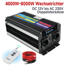 4000W 8000W Spannungswandler 12V auf 230V Wechselrichter mit Fernbedienung USB
