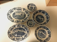 Enoch Wedgwood ROYAL HOMES OF BRITAIN BLUE  20 Teile