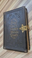 Antikes Gesangbuch 1894 Ledereinband Goldprägung Messingschließe Gravur Kirche