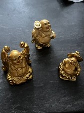 3er Set Buddhas Sumoringer div. Größen Stein-Messing?