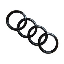 Für Audi TT Q A R-177 mm x 60 mm Schwarz glänzend hinten Badge Ringe Logo Emblem