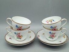 Hutschenreuther Dresden Moritzburg 4 Kaffeetassen 4 Untertassen Porzellan Blume