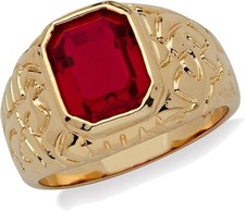 4CT Luxus Herrenring Mit Rubin