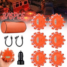 3/6 Stück LED Warnblinkleuchte Warnleuchte Pannenleuchte Unfalllicht rotierend