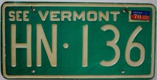 Vermont Nummernschild USA Kennzeichen 1976 Vintage US License Plate Altes Schild