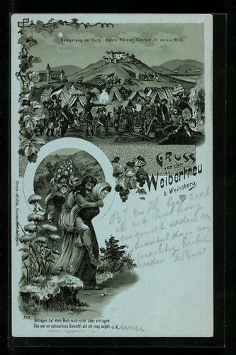 Lithographie weinsberg burg - weinsberg,,
