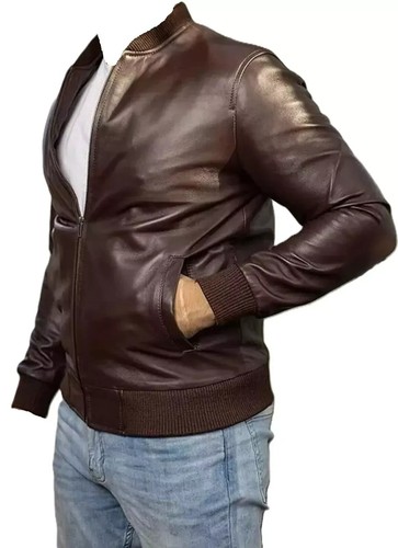 Herren braun lederjacke - herren, echt