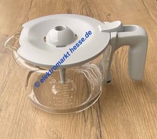 Glaskanne mit Deckel grau