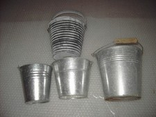 4 Übertöpfe Blumentöpfe Eimer Deko-Eimerchen Blumenkübel Deko-Gefäß Metalleimer