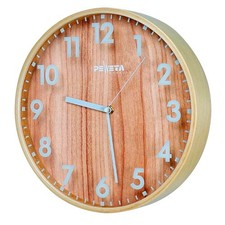 PEWETA Funkwanduhr braun Holz