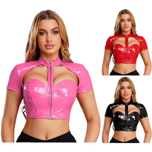 Damen lack leder crop - damen,