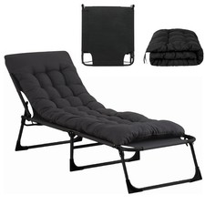 176cm Gartenliege Leicht Sonnenliege Klappbar Alu Liegestuhl Strandliege + Kisse