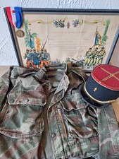 Frankreich Fremdenlegion mit Schmuckurkunde Orden Kampfjacke Mütze Tarnung