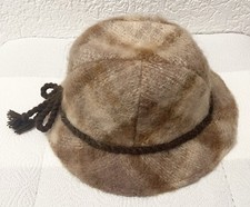 Damen Hut Winter Vintage 70er, hell-braun Mohair Wolle, sehr guter Zustand