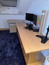 Schreibtisch-Anlage, Glas Mit