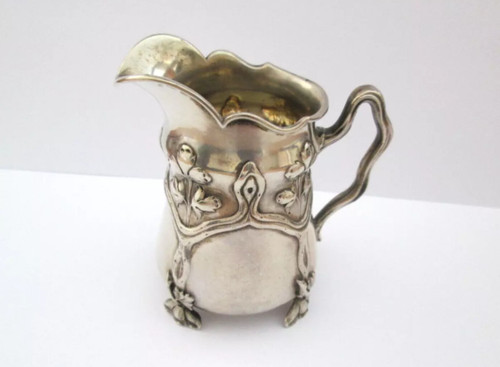 Jugendstil 800 silber kanne - jugendstil,