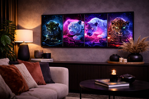 Panther neon kunstbild fluo - panther,