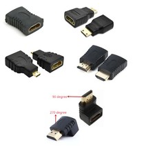 HDMI Weiblich Adapter Stecker Buchse Mirco Mini 90° 270° Vergoldet 1080p 3D 4K