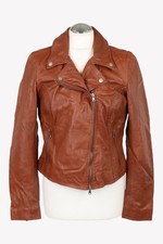 Freaky Nation Damen Jacke Gr. 40 (L) Braun Leder Jacke Lederjacke  Jacke