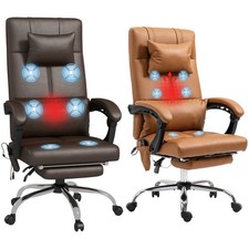 Vinsetto Bürostuhl mit Massagefunktion, Ergonomischer Chefsessel mit Heizung