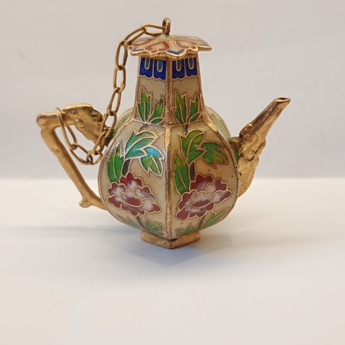 Cloisonne miniatur teekanne - cloisonne,